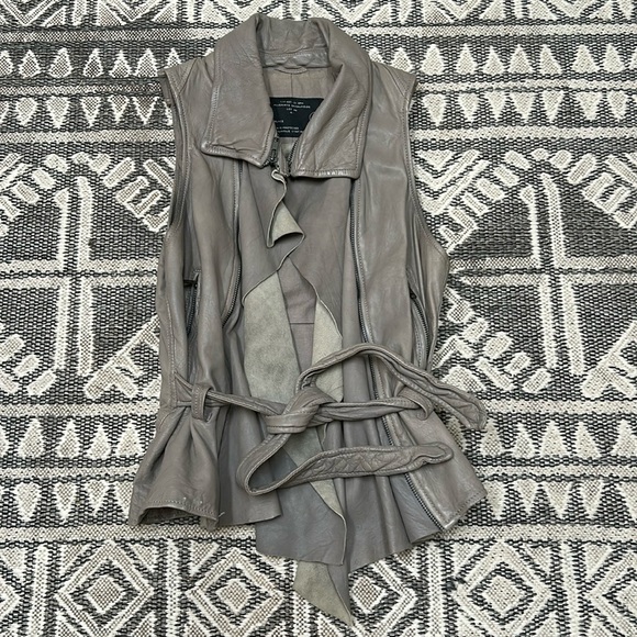 ALLSAINTS Spitafields Leather Vest - Picture 1 of 6